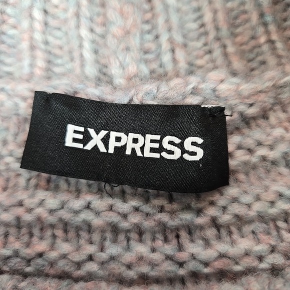 Express Women's Knit Multi Colored Turtleneck Fisherman XL Cottagecore Sweater - Picture 7 of 11